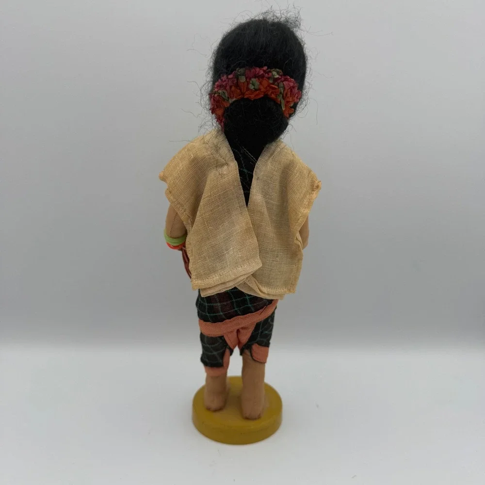 Vintage Folk Art‎ Doll Woman Holding Basket Ethnic Traditional Outfit